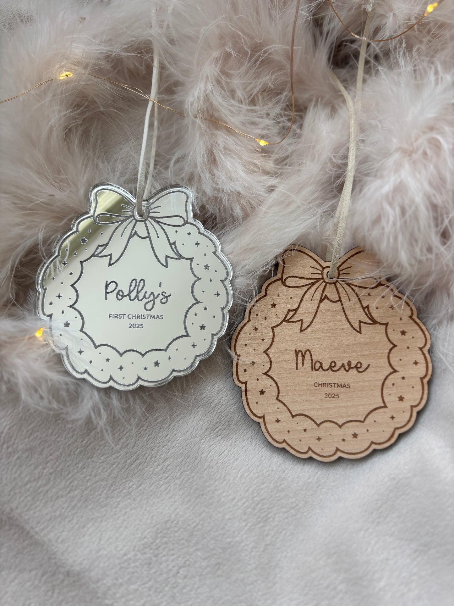 Personalised Christmas Wreath Bauble