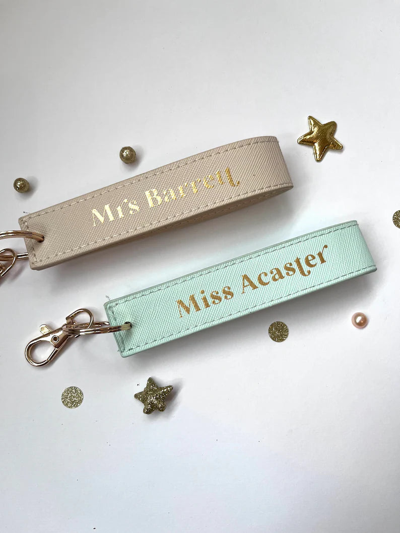 Personalised Teacher Luxury Keyring Wristlet