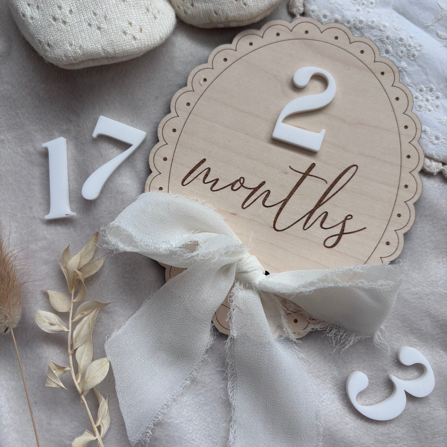 Ribbon Scallop Monthly Milestone Markers Set