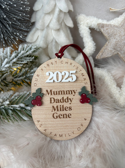Personalised Family Christmas Keepsake Bauble