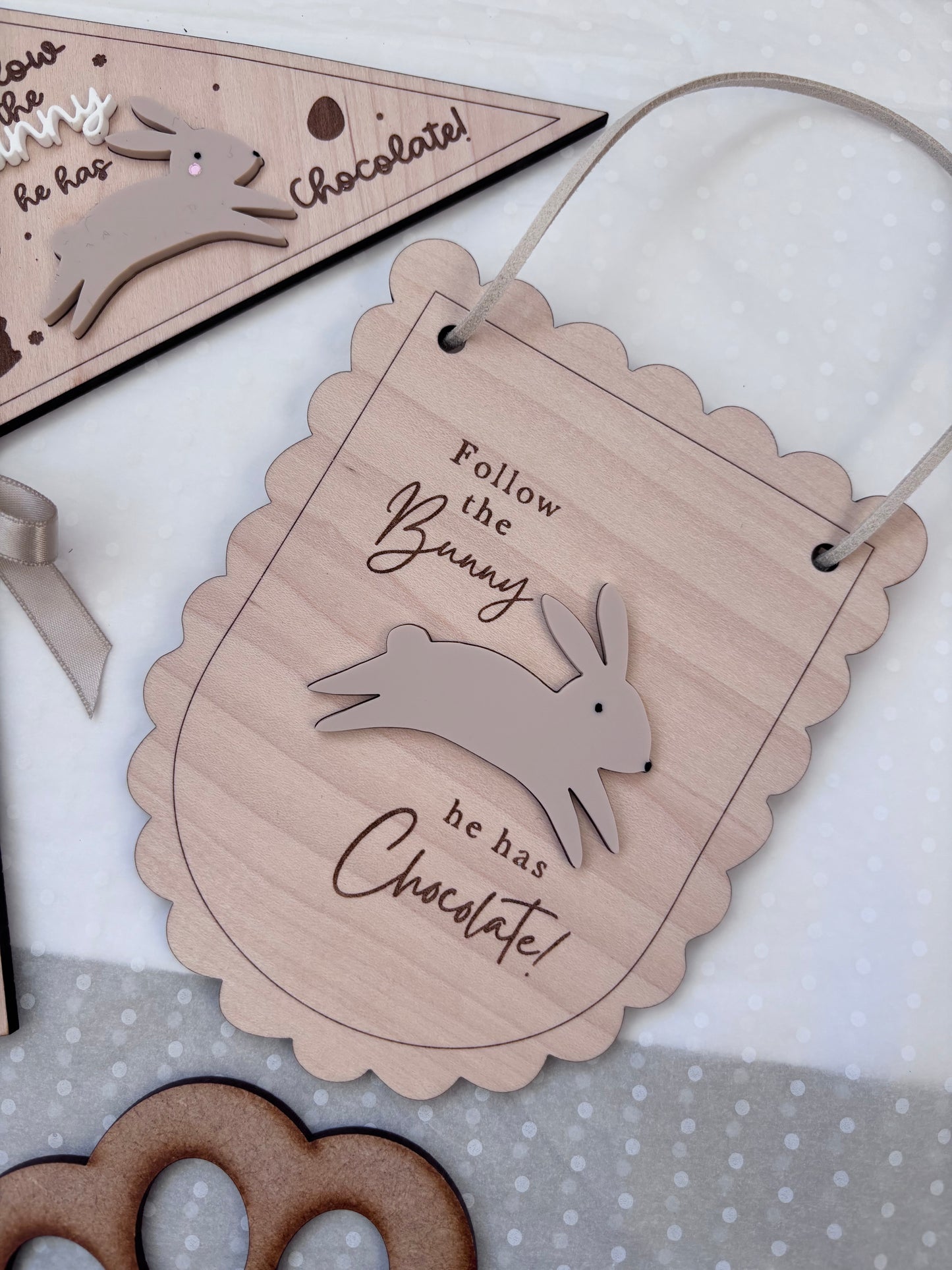 Easter Mini Flag Chocolate Bunny