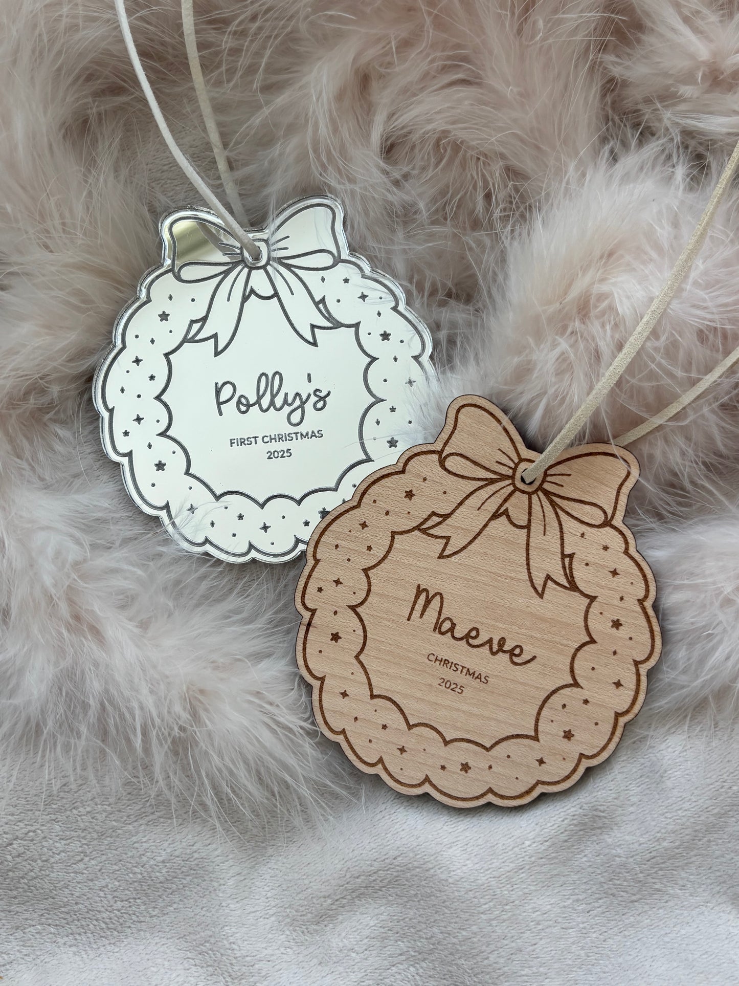 Personalised Christmas Wreath Bauble