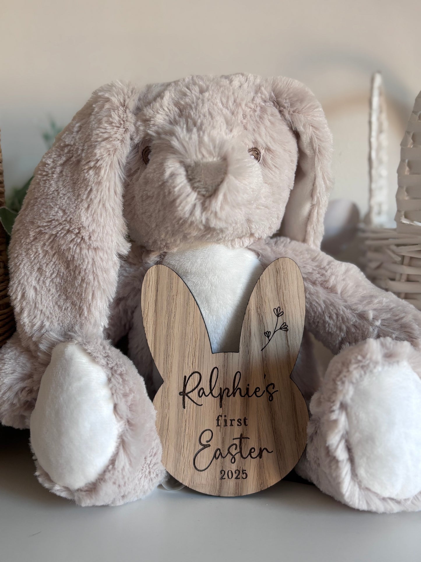 Easter Bunny Teddy & Plaque Set