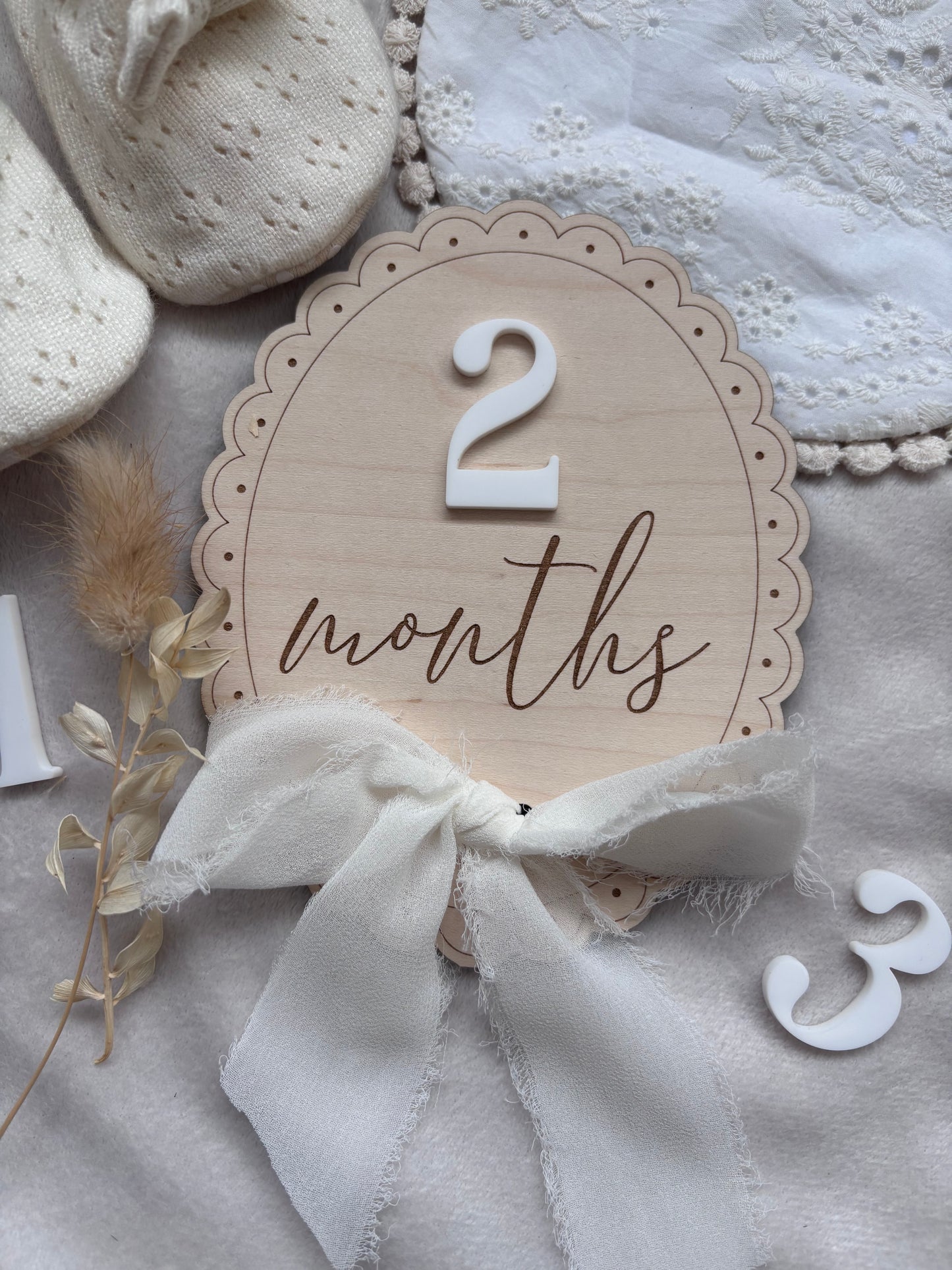Ribbon Scallop Monthly Milestone Markers Set