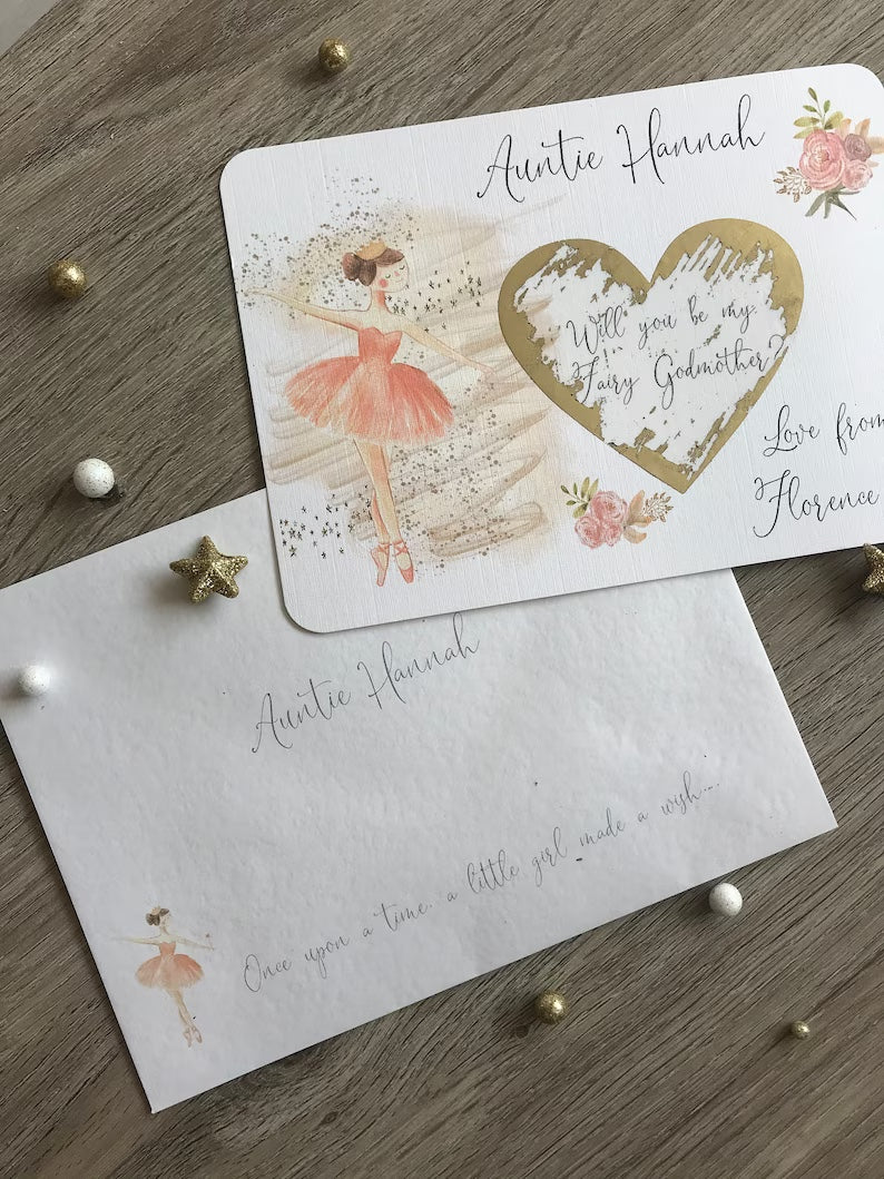 Personalised Fairy Godmother Proposal Scratchcard