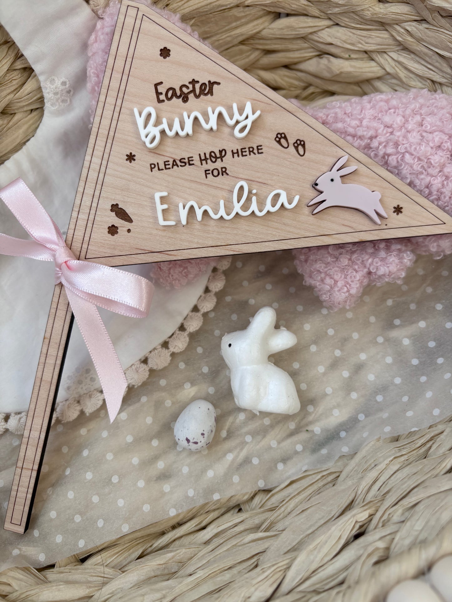Easter Bunny Please Stop Here Mini Flag