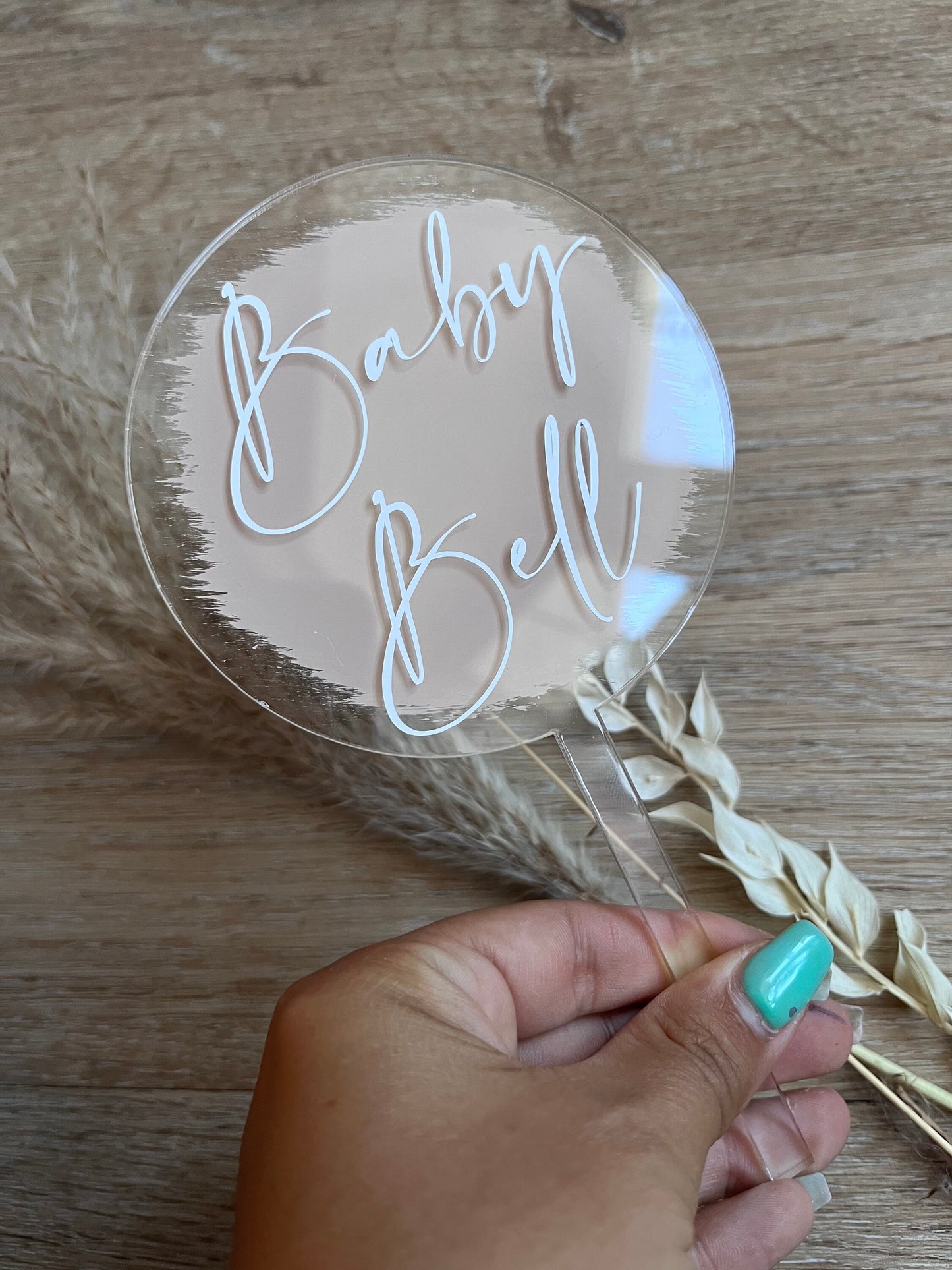 Personalised Baby Shower Swatch Acrylic Cake Topper