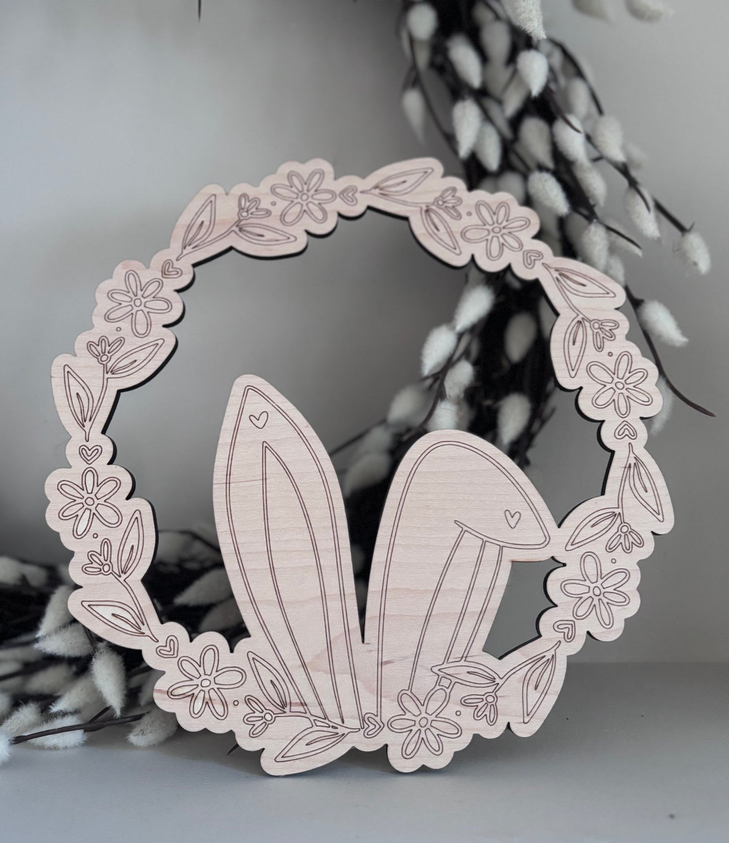 Easter Bunny Wooden Wreath