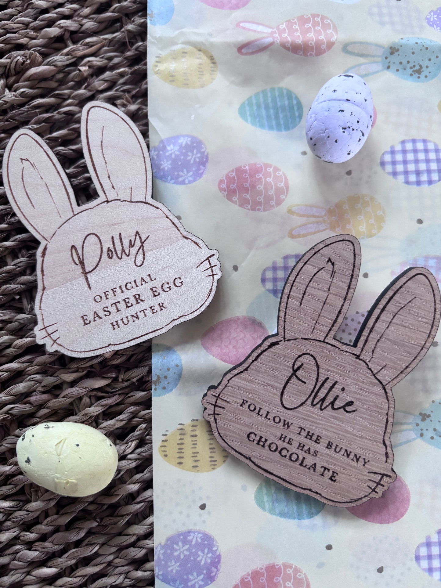 Personalised Easter Bunny Badges