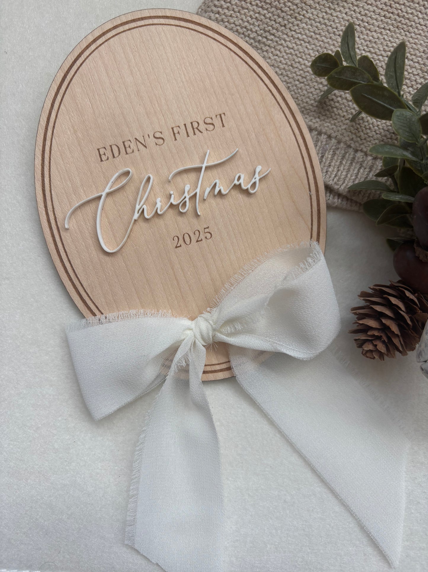 My First Christmas Personalised Plaque - Oval