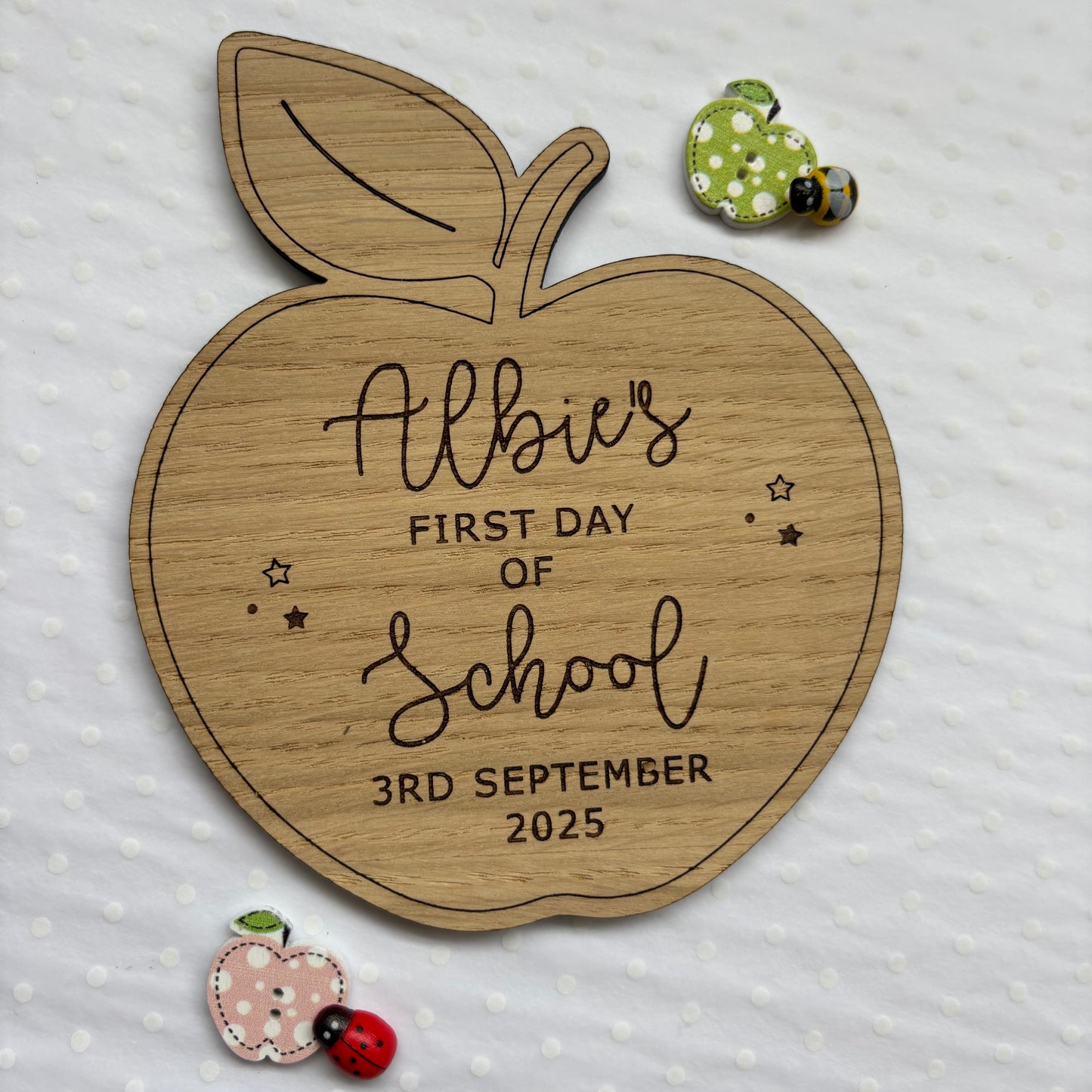First Day of School Personalised Apple Plaque