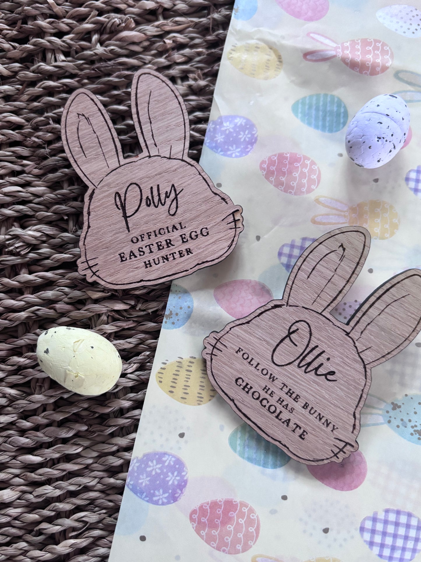 Personalised Easter Bunny Badges