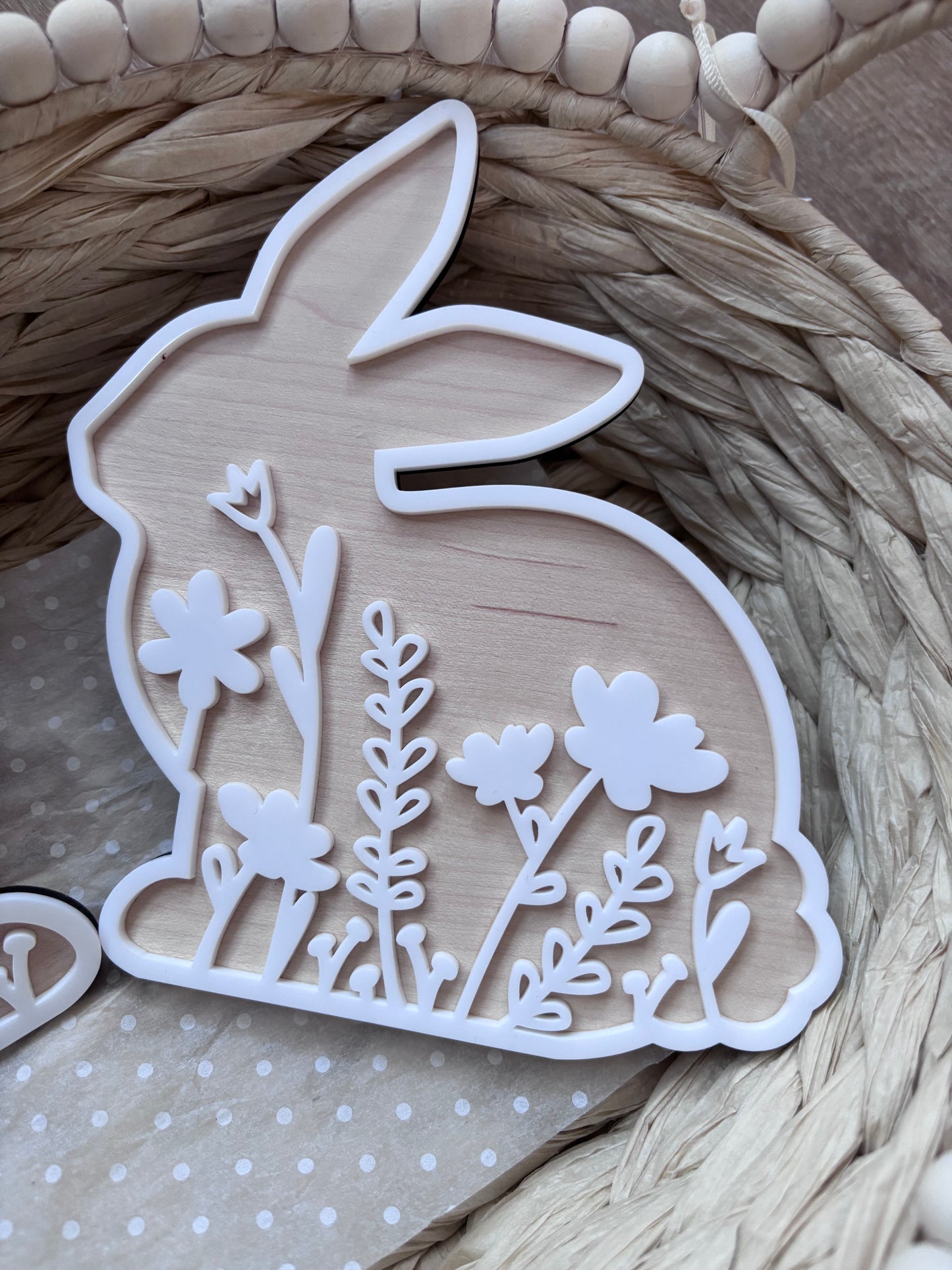 Floral Bunny Wall Decor