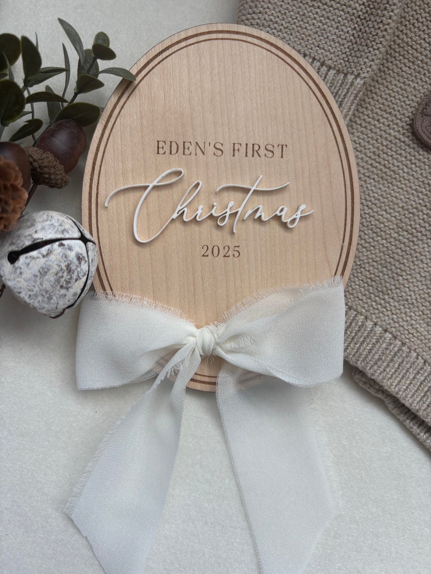 My First Christmas Personalised Plaque - Oval