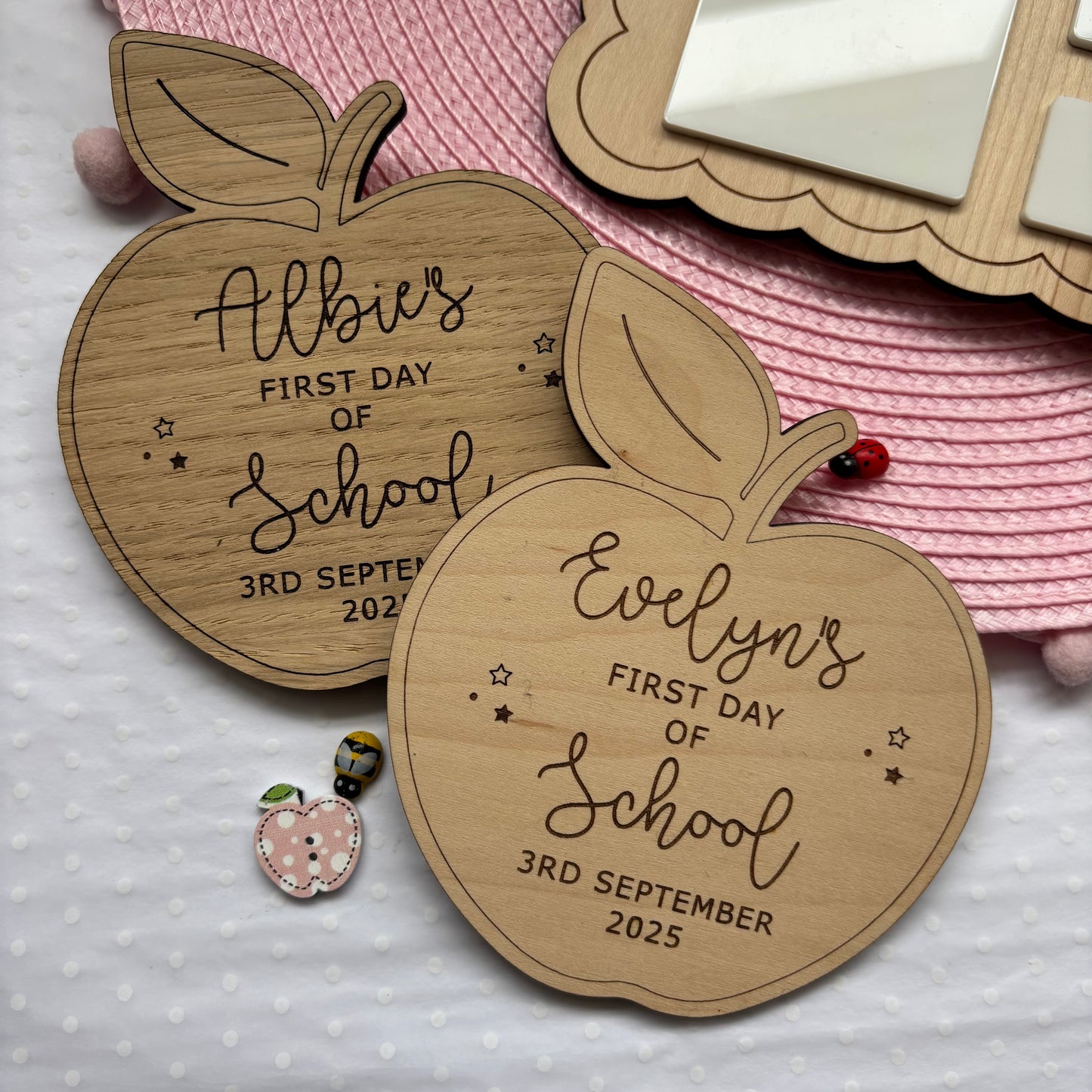 First Day of School Personalised Apple Plaque