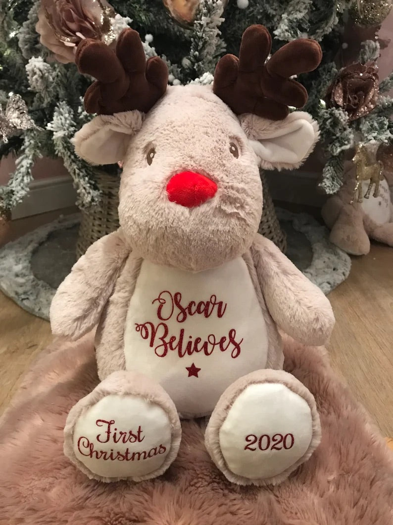 Personalised Rudolf the Reindeer Plush & Pjs Case - Believes