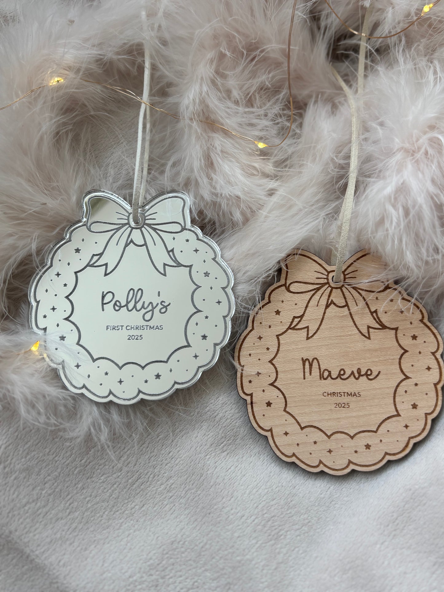 Personalised Christmas Wreath Bauble