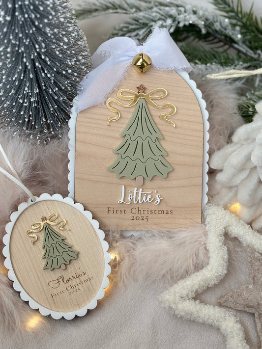 First Christmas Photo Plaque & Bauble - Christmas Tree
