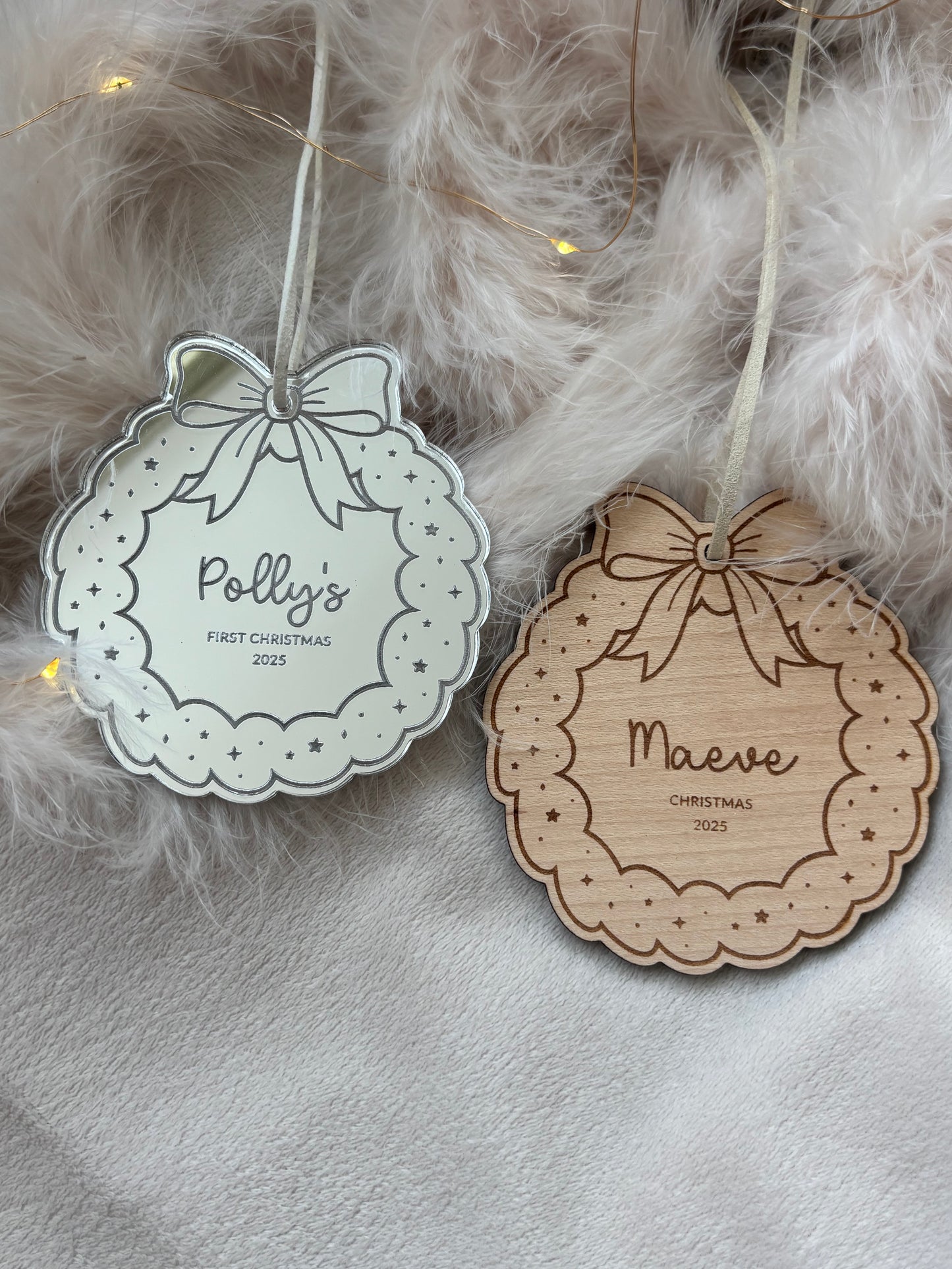 Personalised Christmas Wreath Bauble