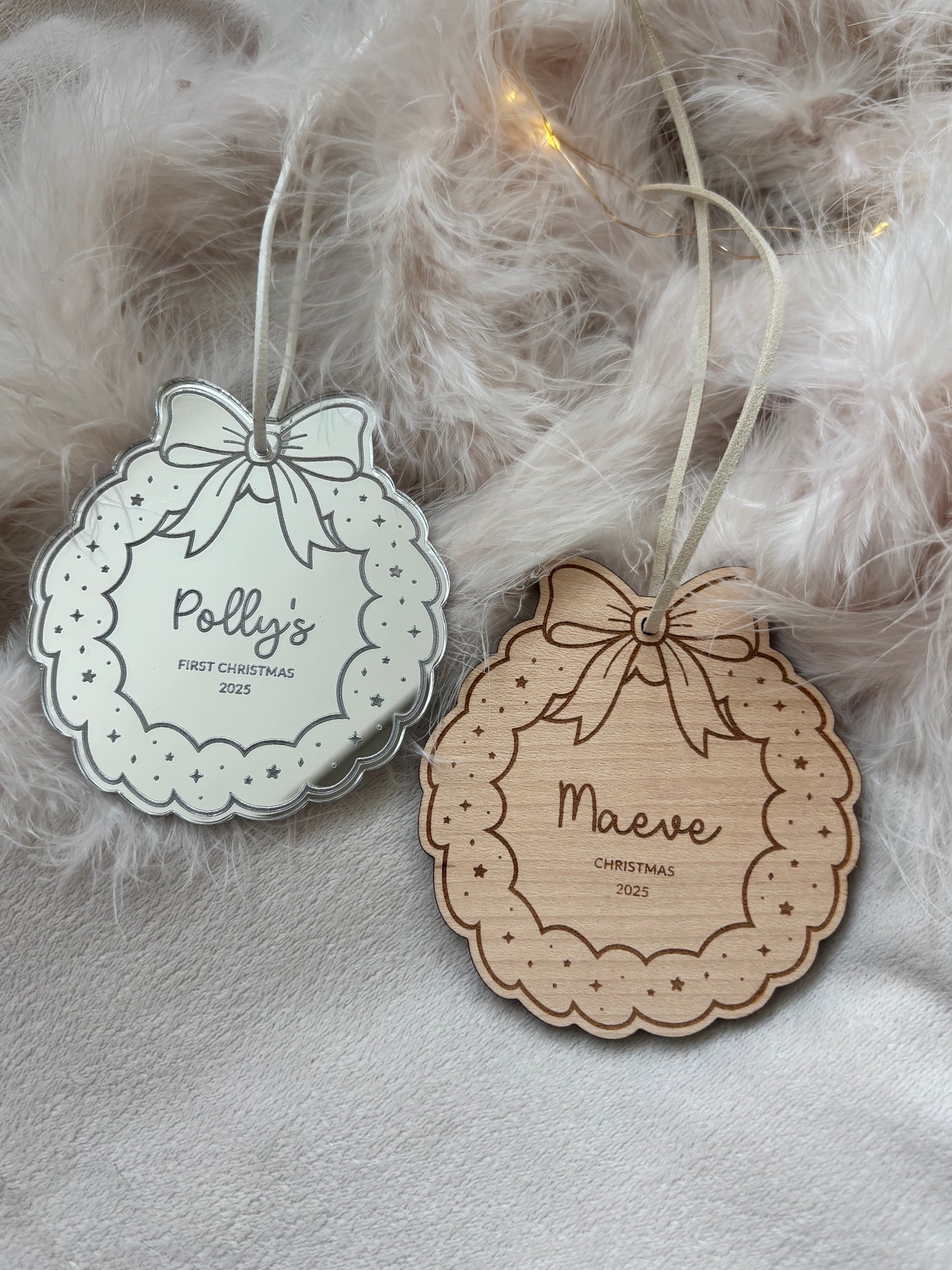Personalised Christmas Wreath Bauble