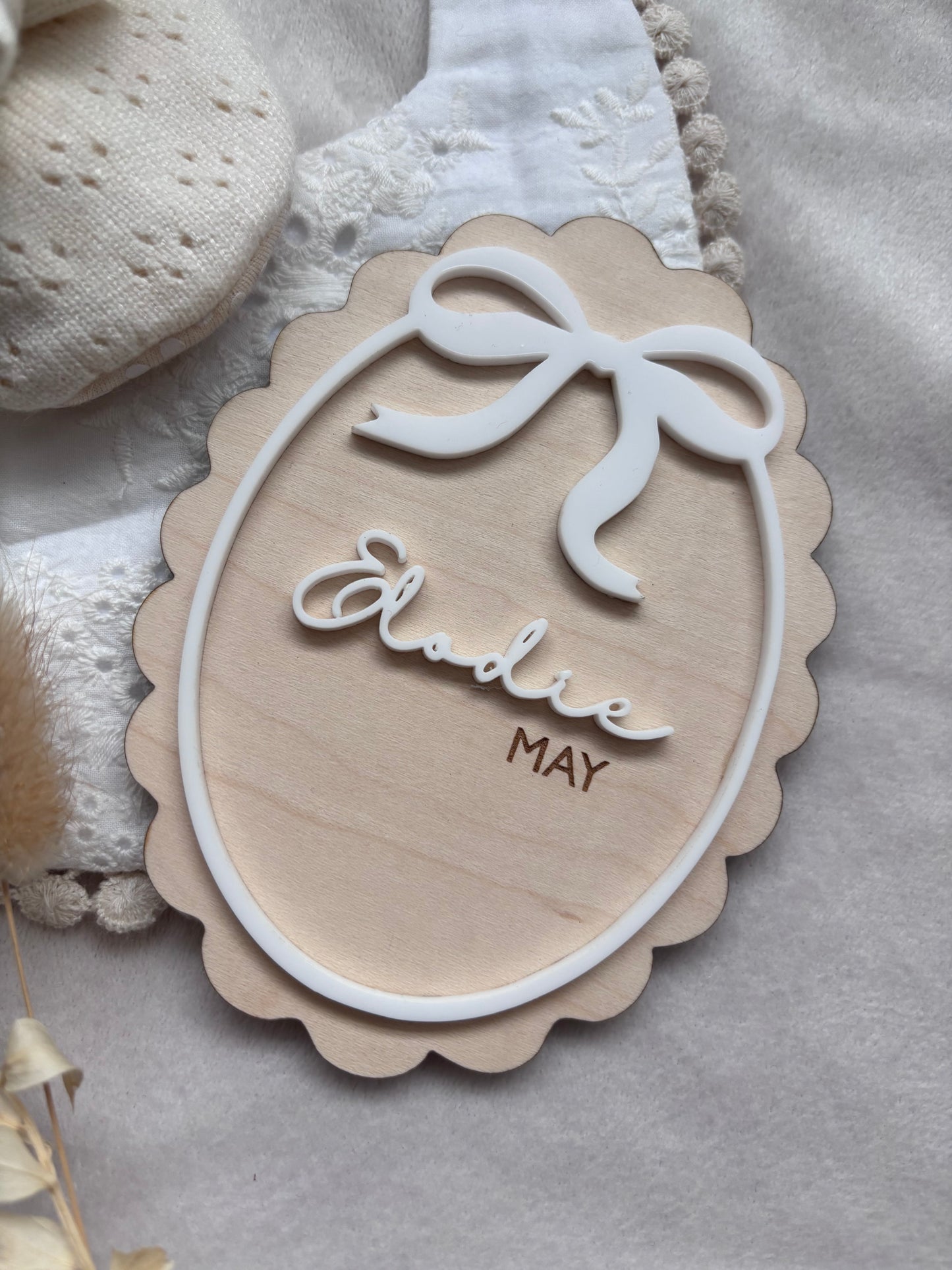 Bow Frame Name Announcement Plaque
