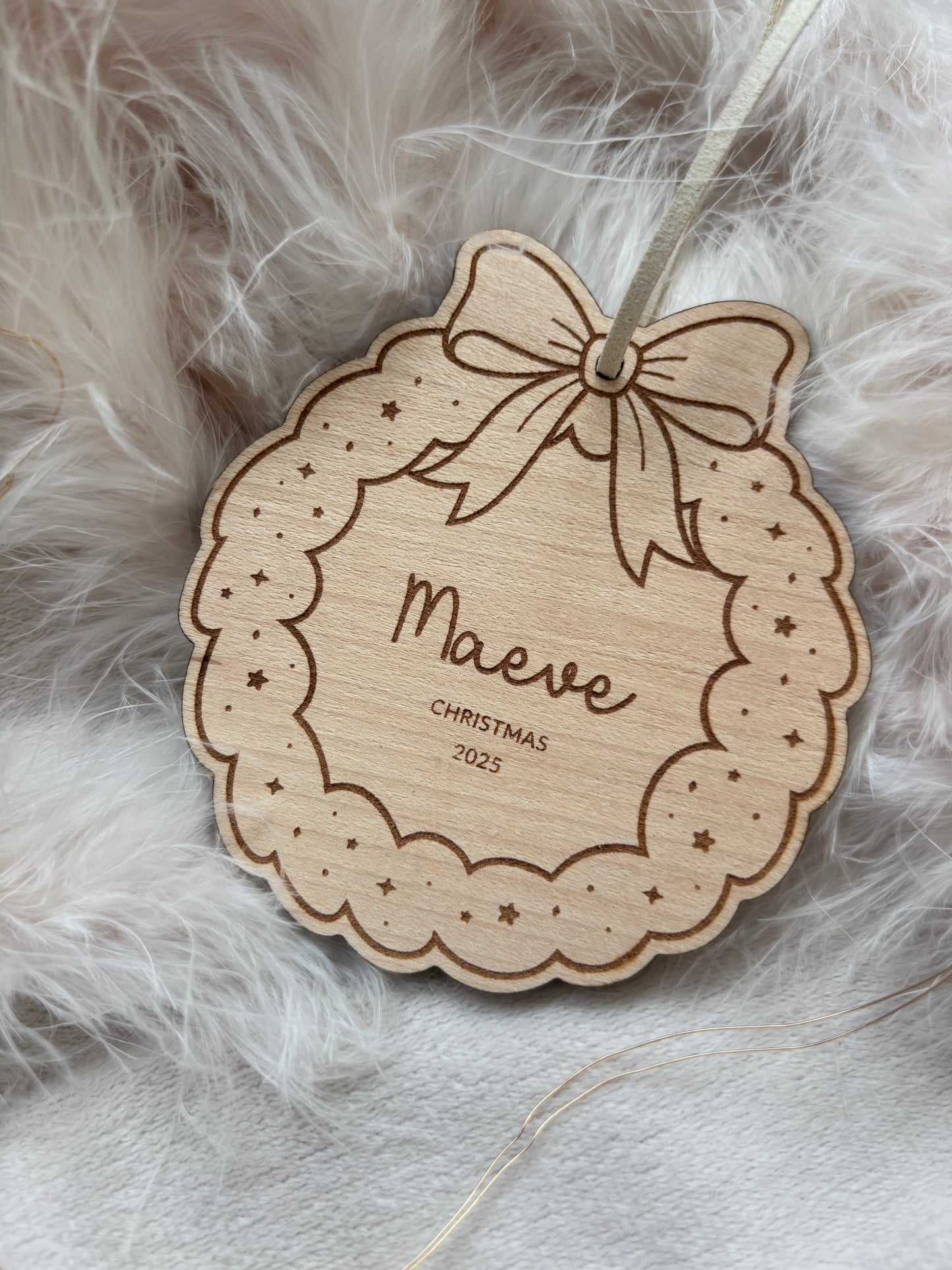 Personalised Christmas Wreath Bauble