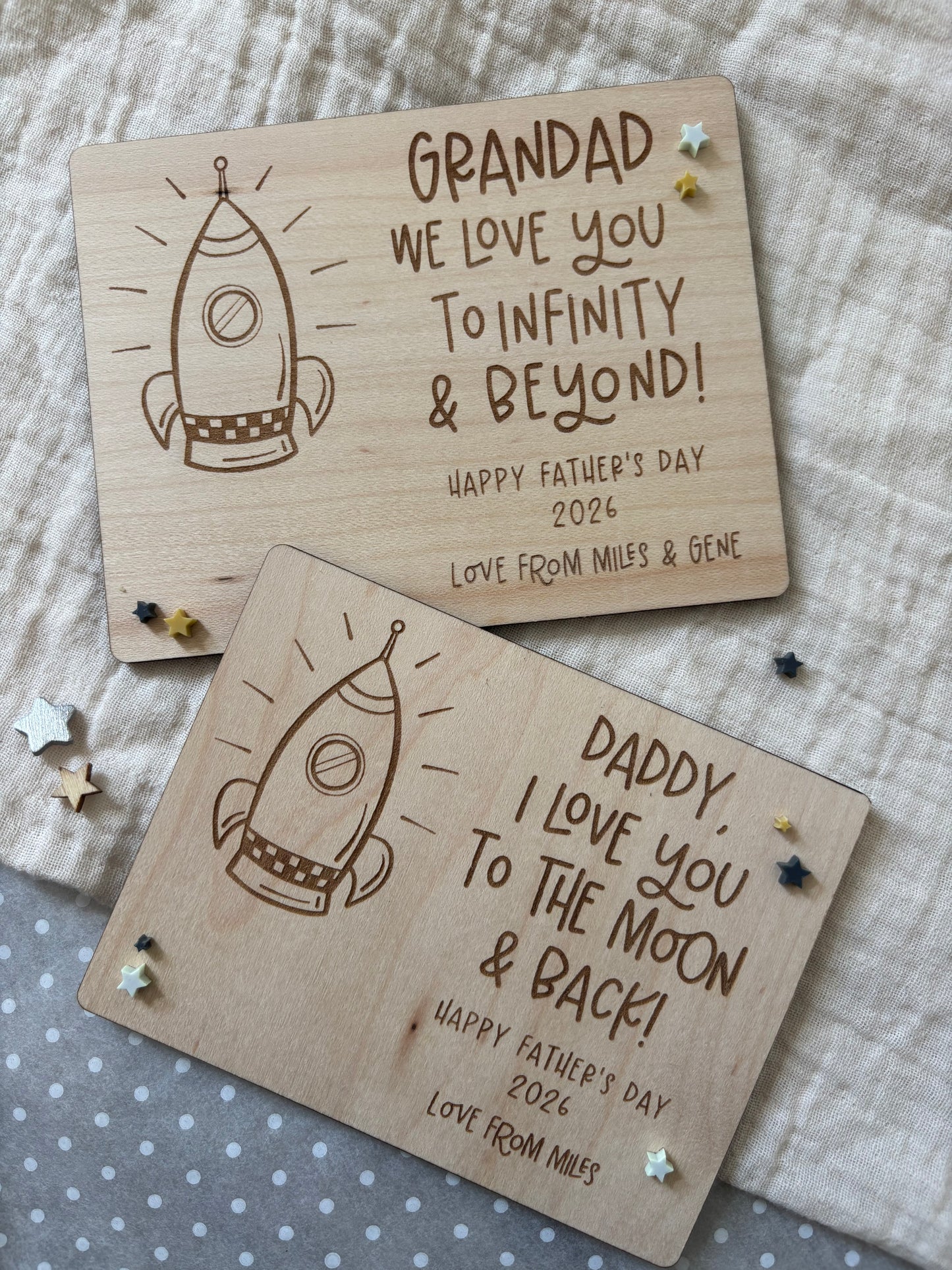 Father’s Day Love you to the Moon FingerPrint Magnet Gift