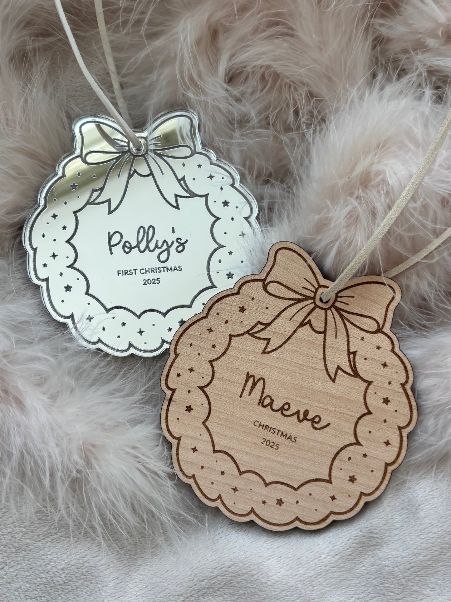 Personalised Christmas Wreath Bauble
