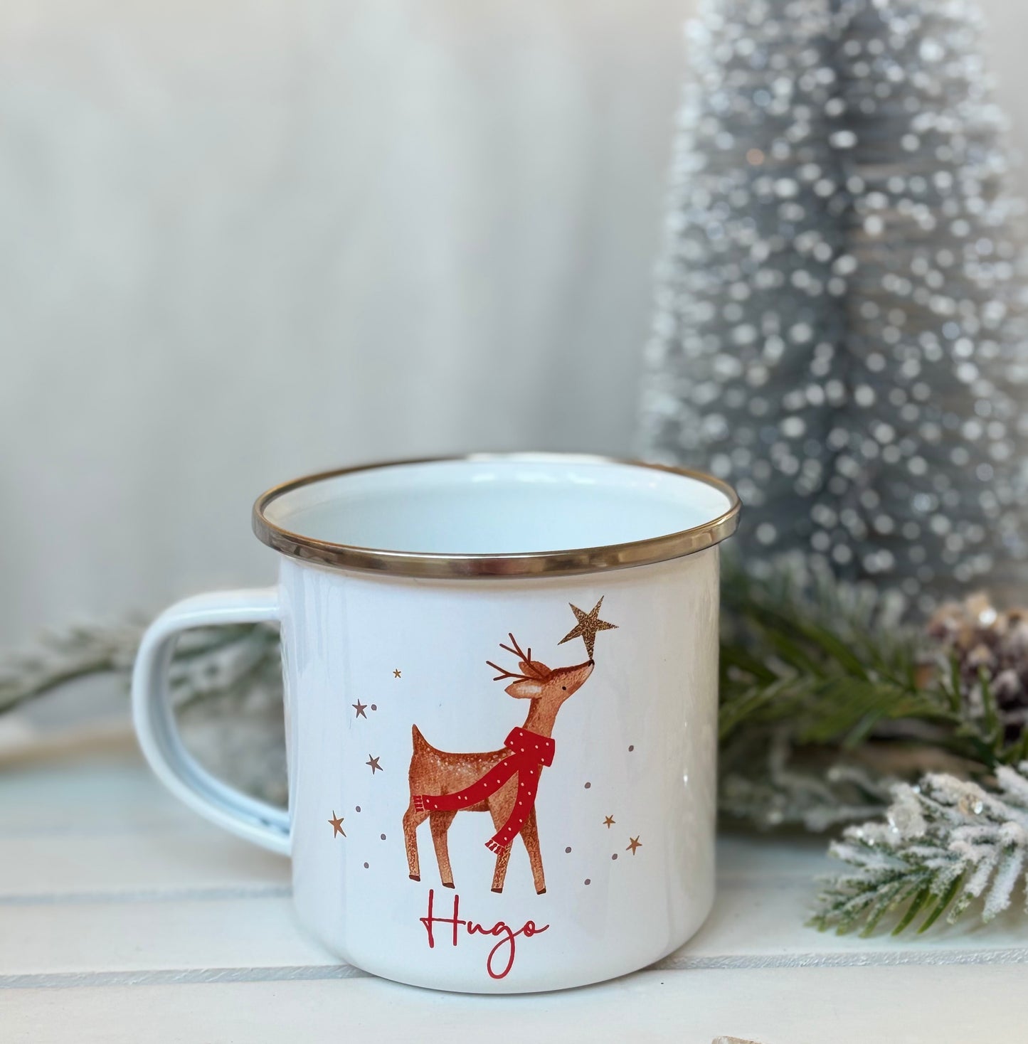 Personalised Reindeer Mug & Treat Bag