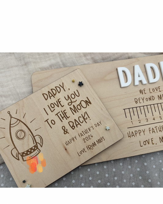 Father’s Day Love you to the Moon FingerPrint Magnet Gift