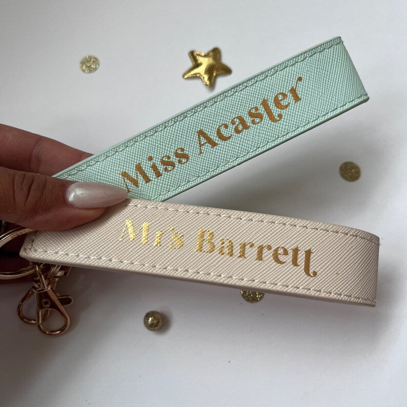 Personalised Teacher Luxury Keyring Wristlet