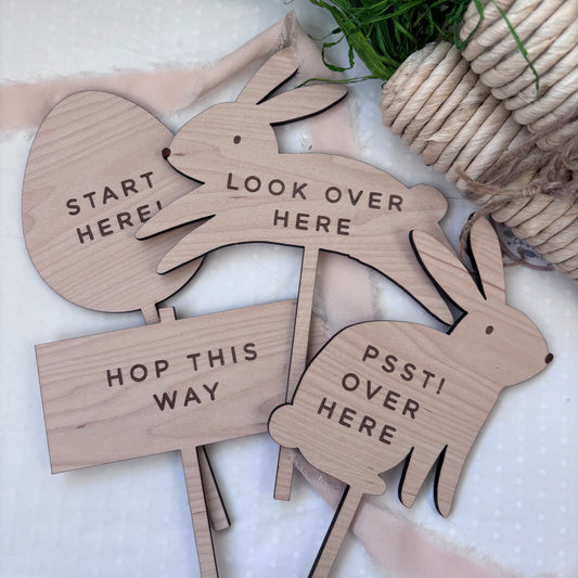 Easter Egg Hunt Sign Set of 4