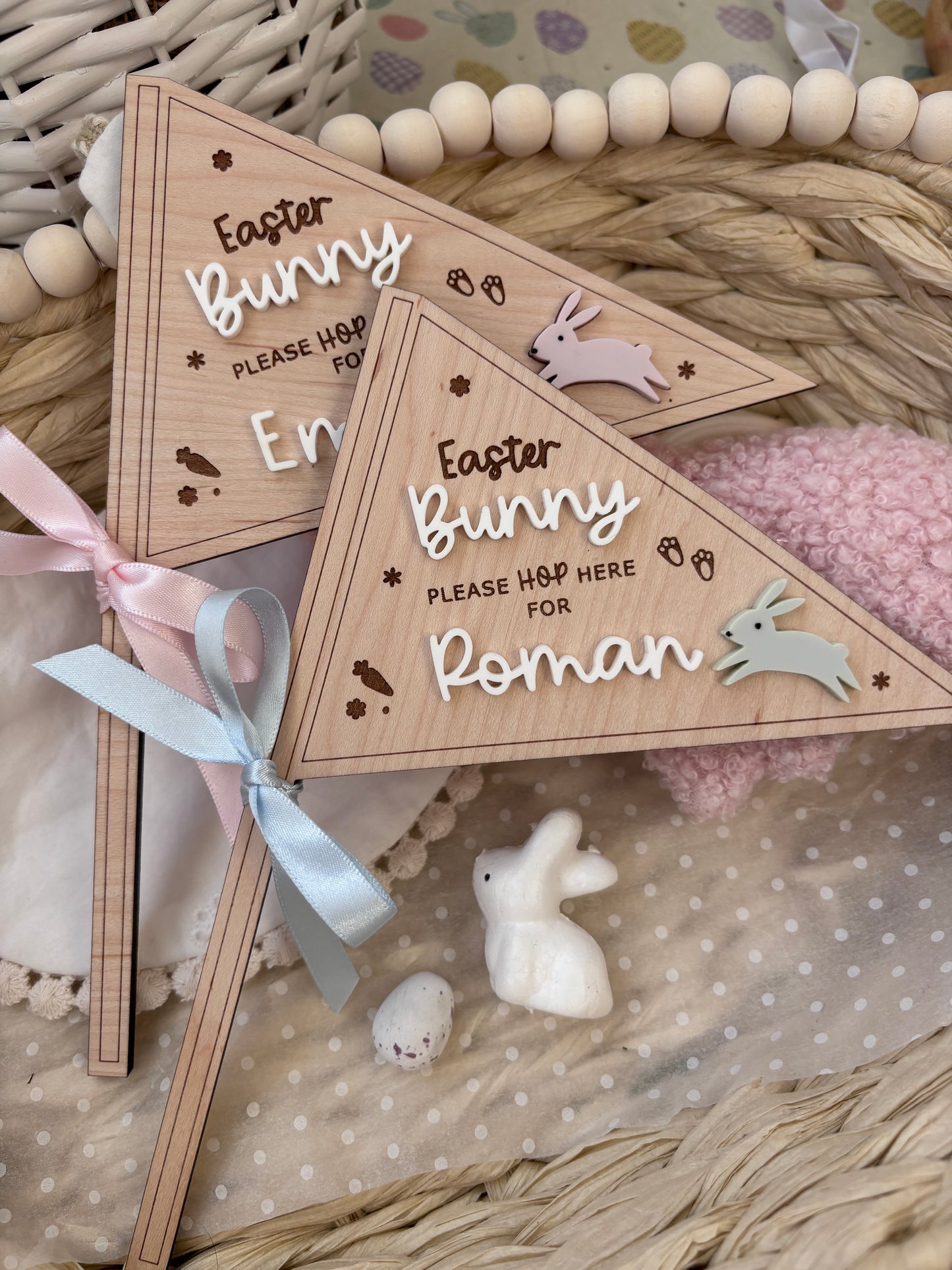 Easter Bunny Please Stop Here Mini Flag