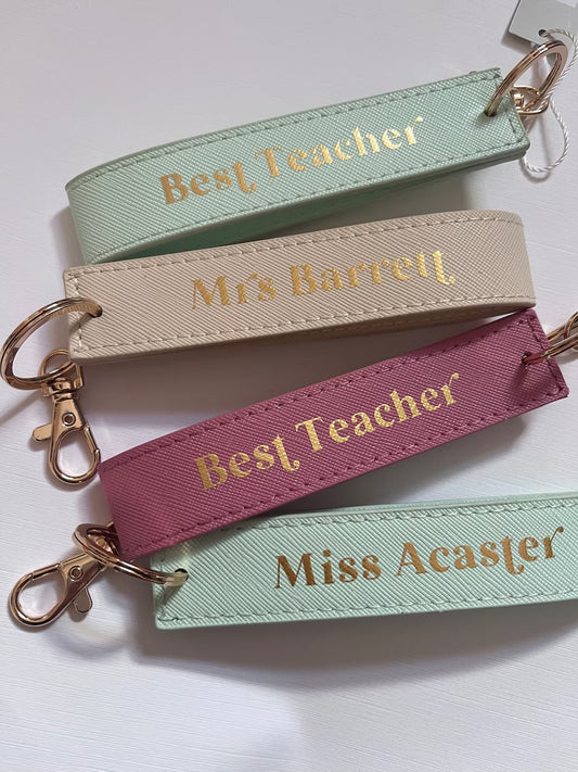 Personalised Teacher Luxury Keyring Wristlet