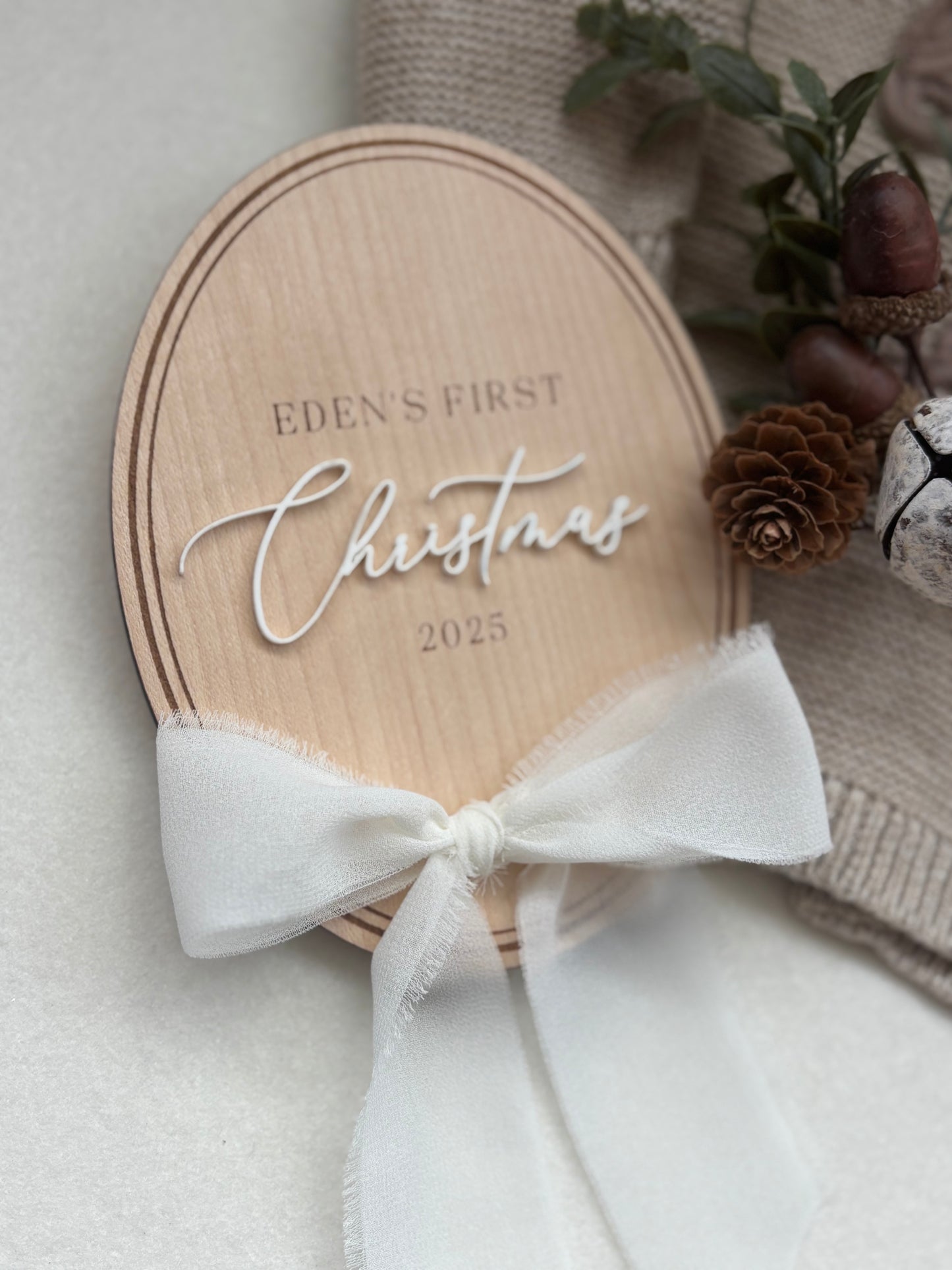 My First Christmas Personalised Plaque - Oval
