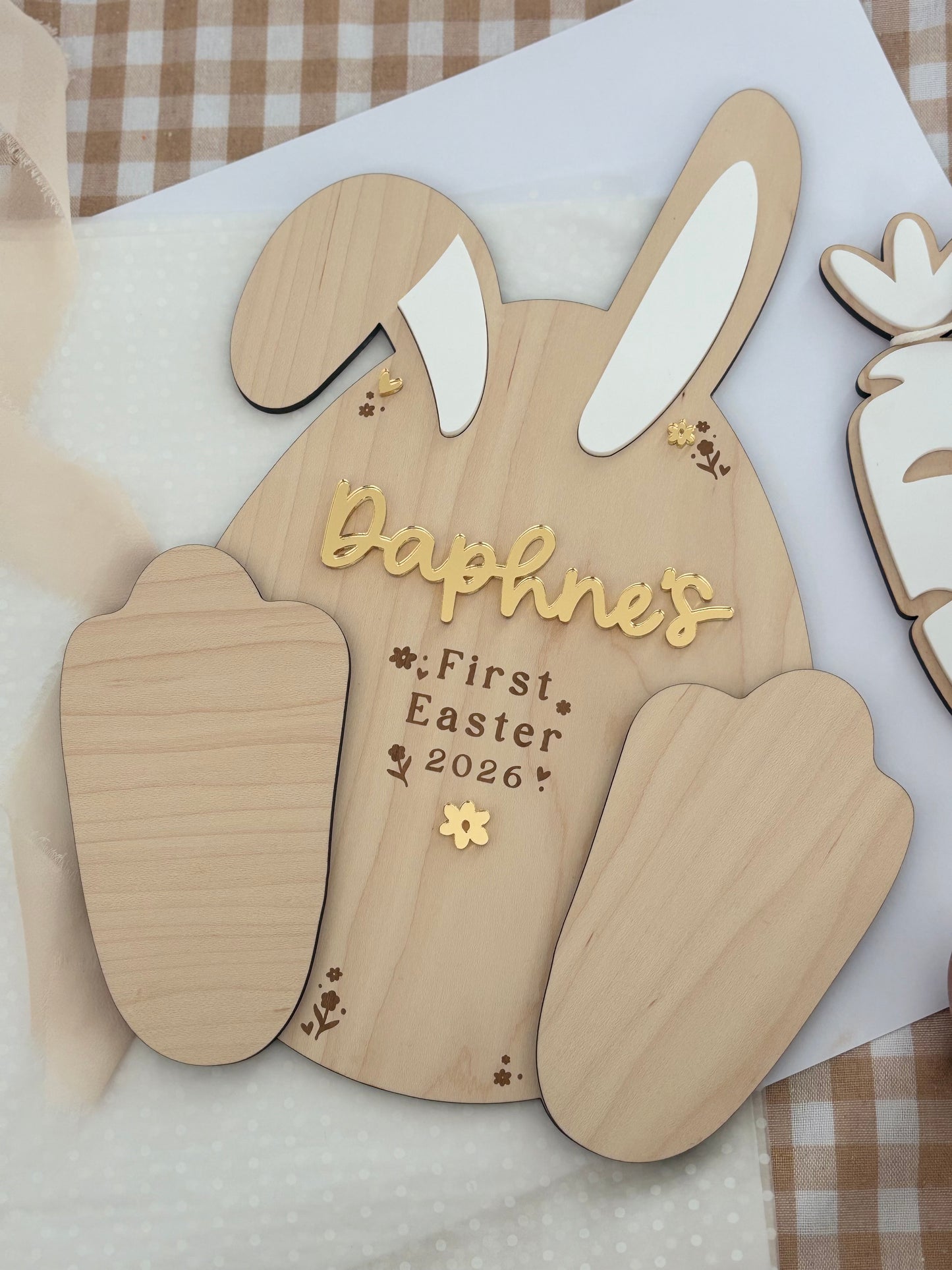 Easter Bunny Footprint Plaque