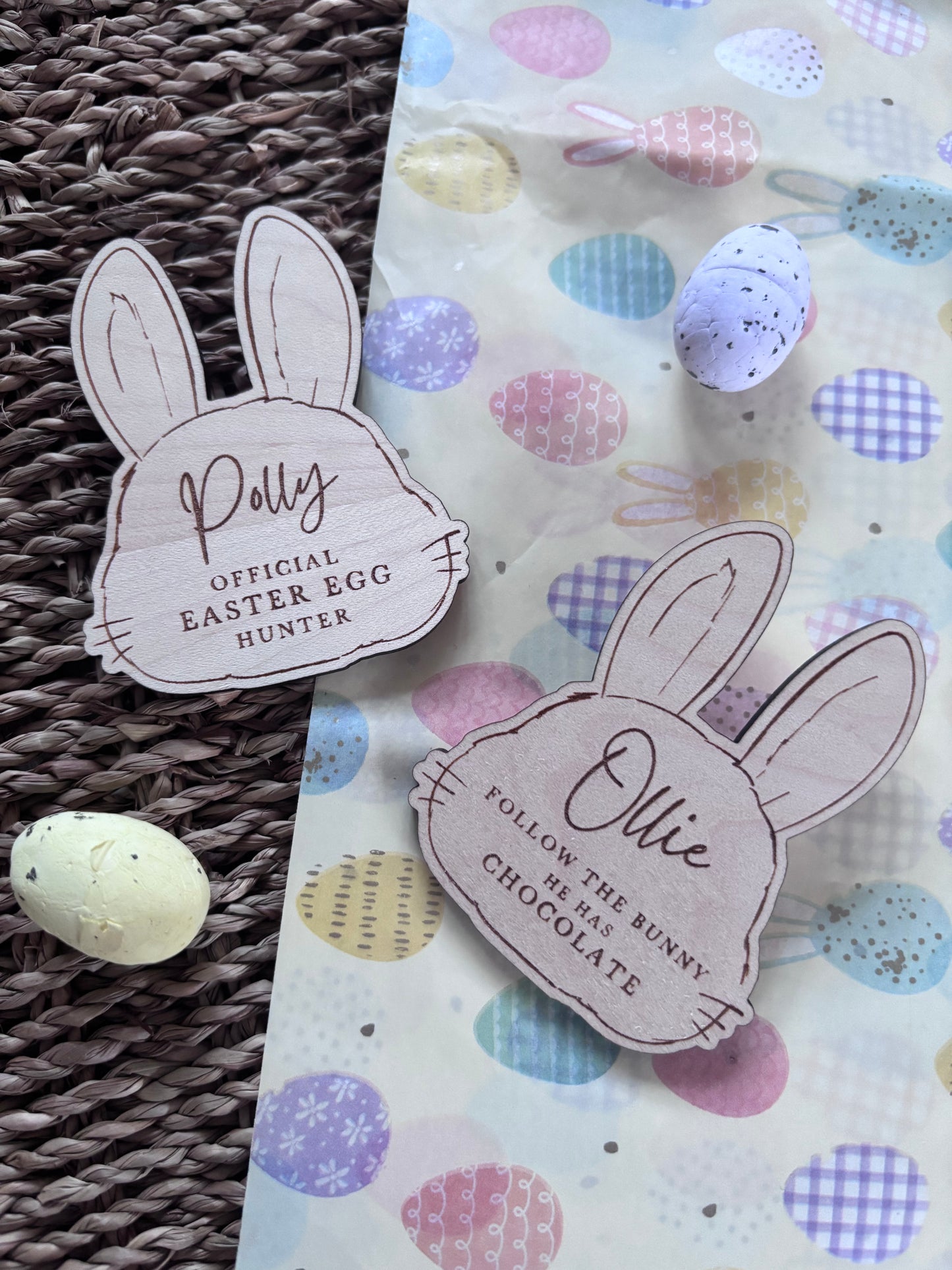 Personalised Easter Bunny Badges