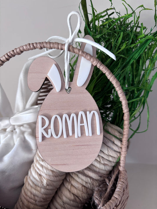 Personalised Easter Egg and Bunny Basket Tag