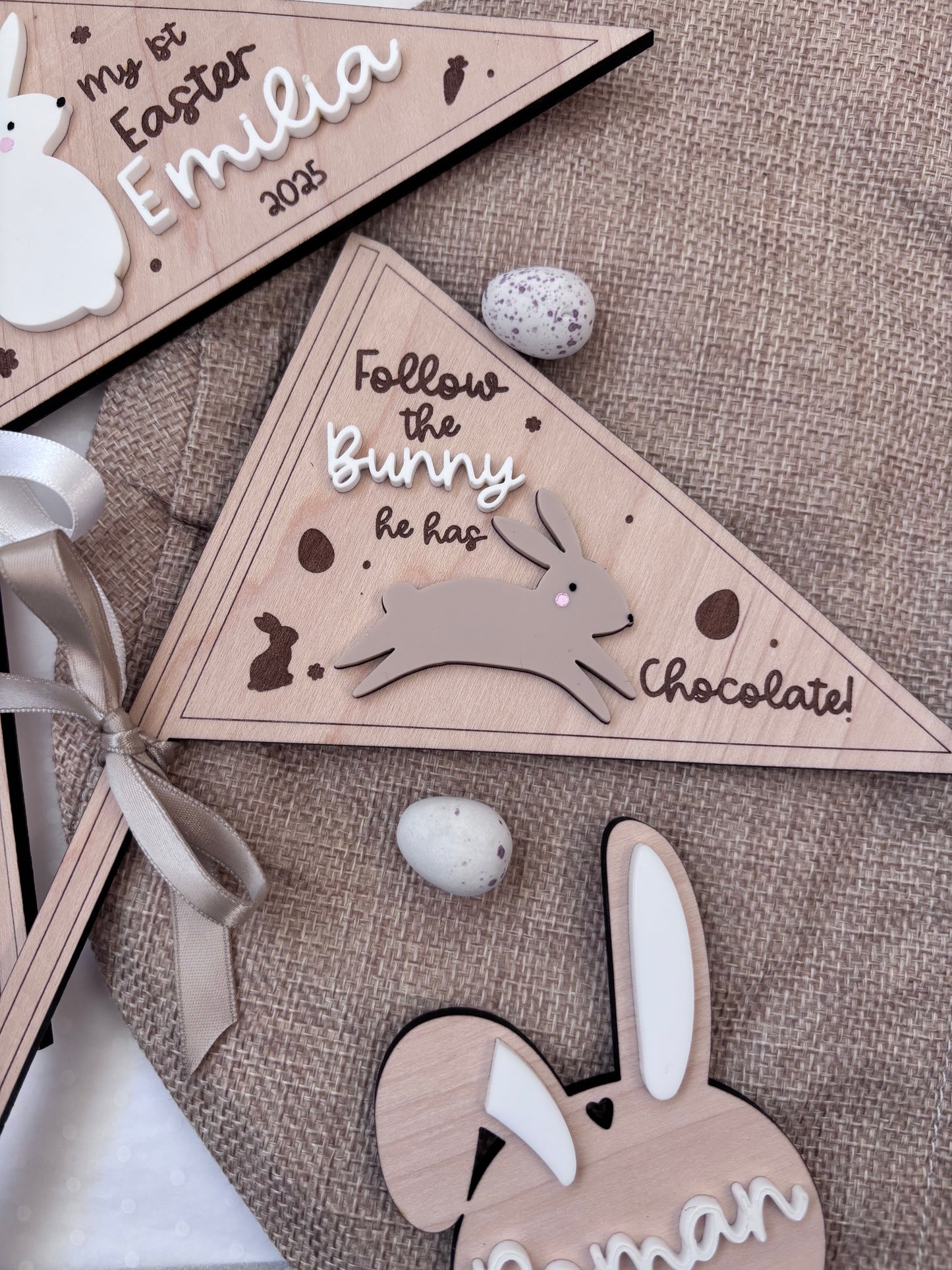 Easter Mini Flag Chocolate Bunny