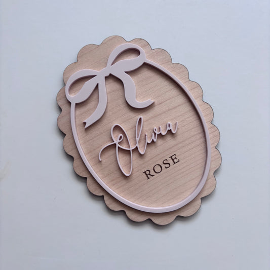 Bow Frame Name Announcement Plaque