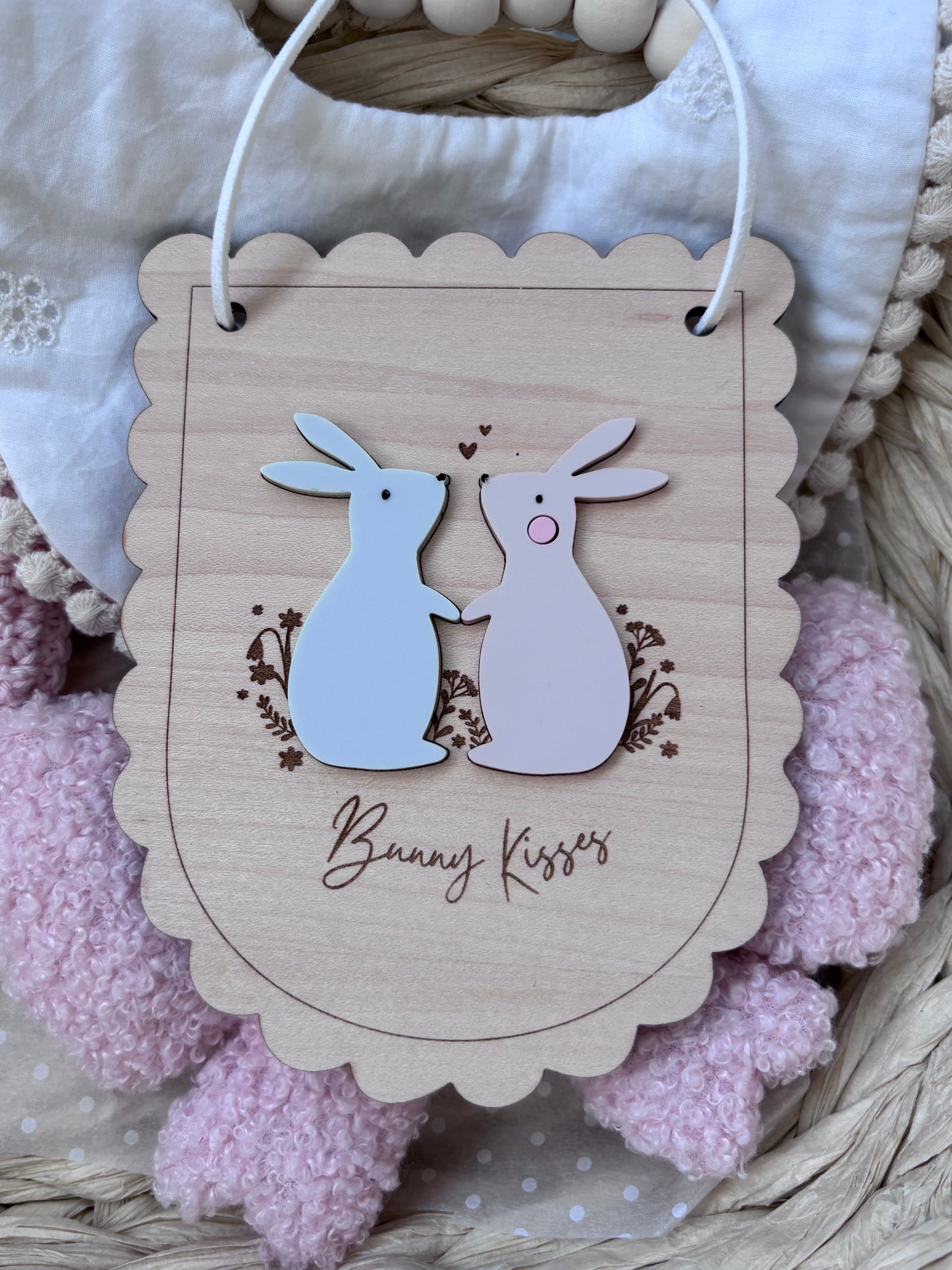 Easter Bunny Kisses Scallop Plaque