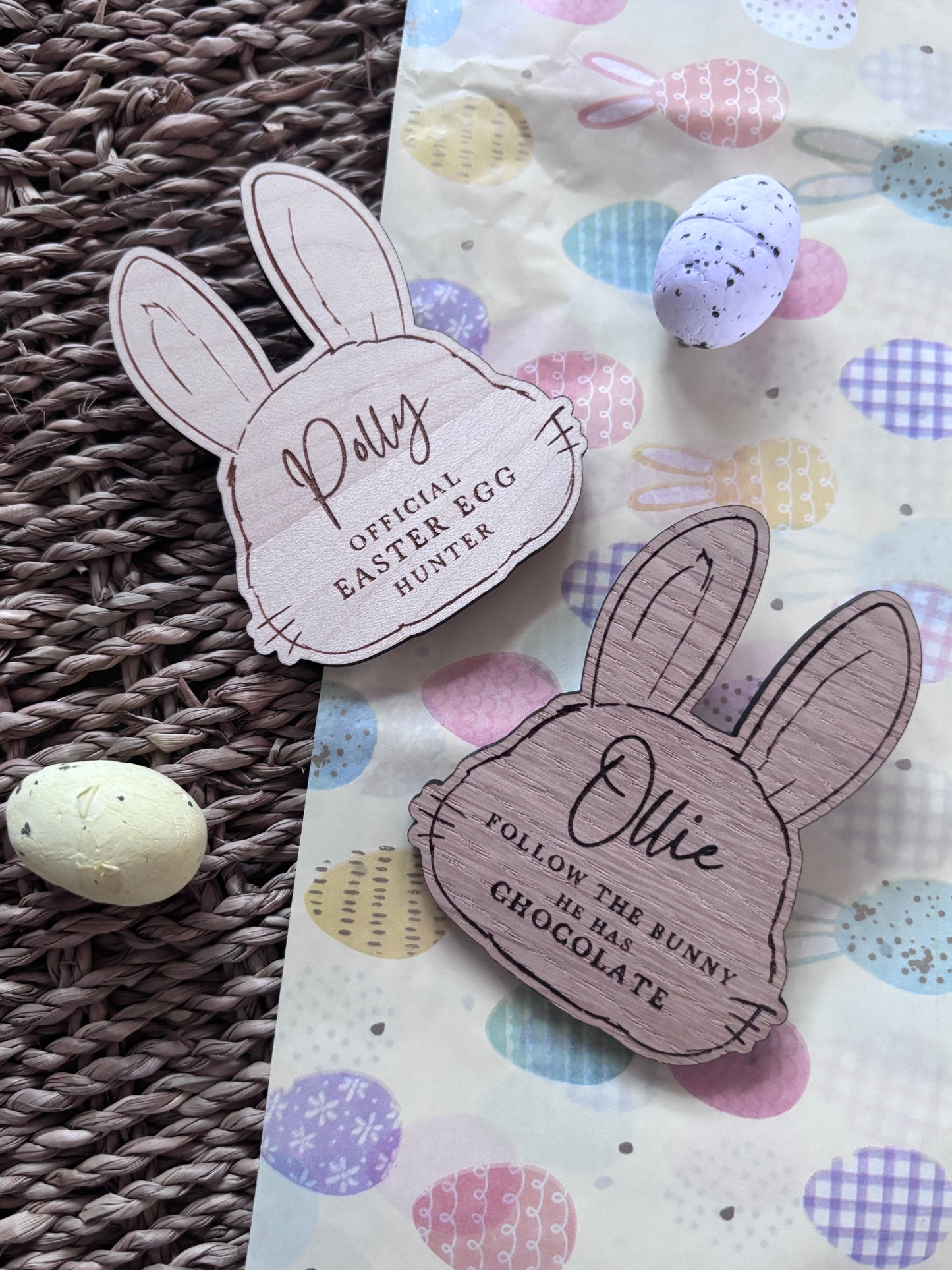 Personalised Easter Bunny Badges