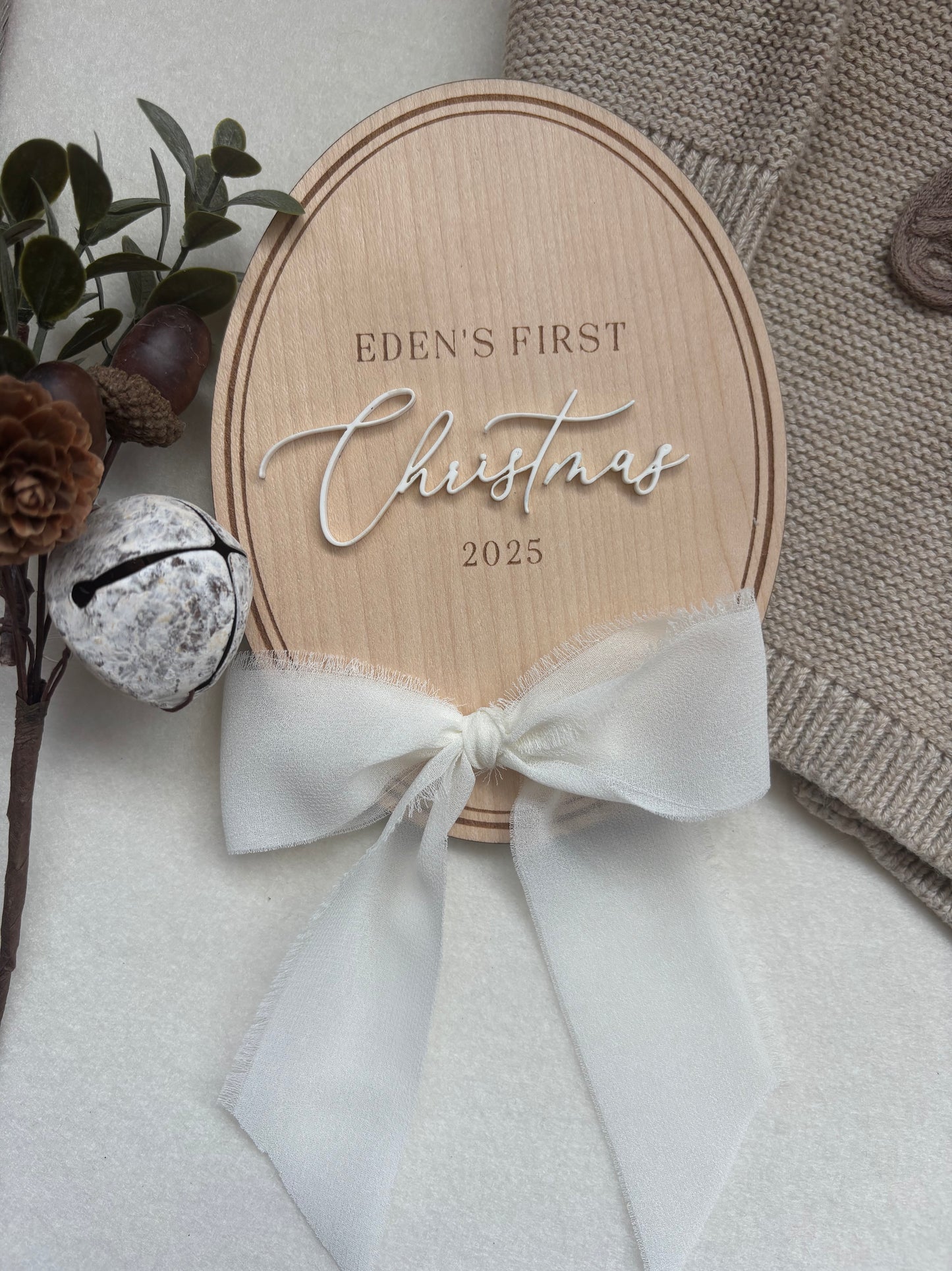 My First Christmas Personalised Plaque - Oval