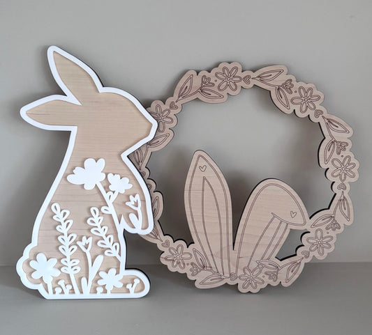 Floral Bunny Wall Decor