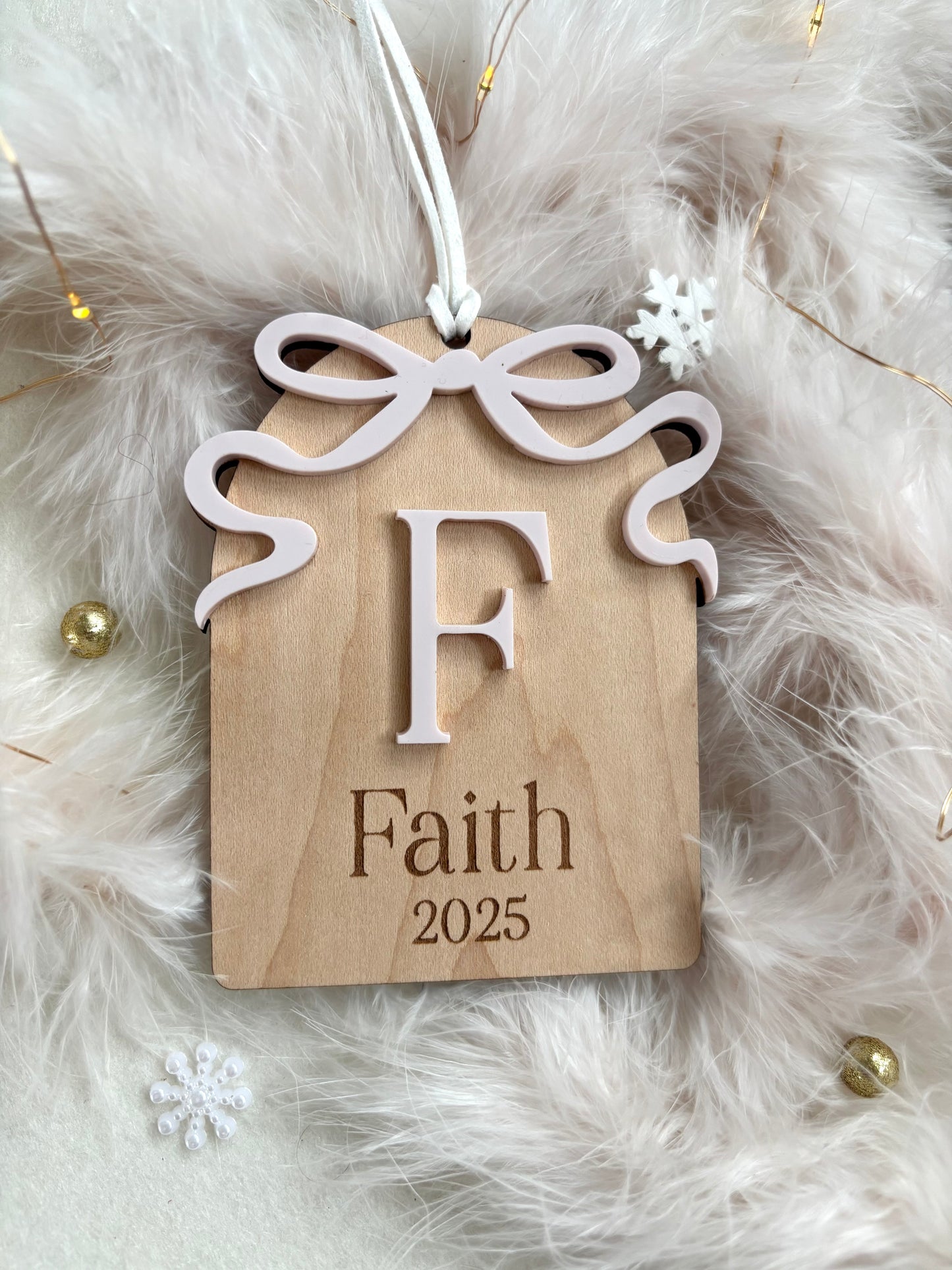 Personalised Bow Initial Bauble