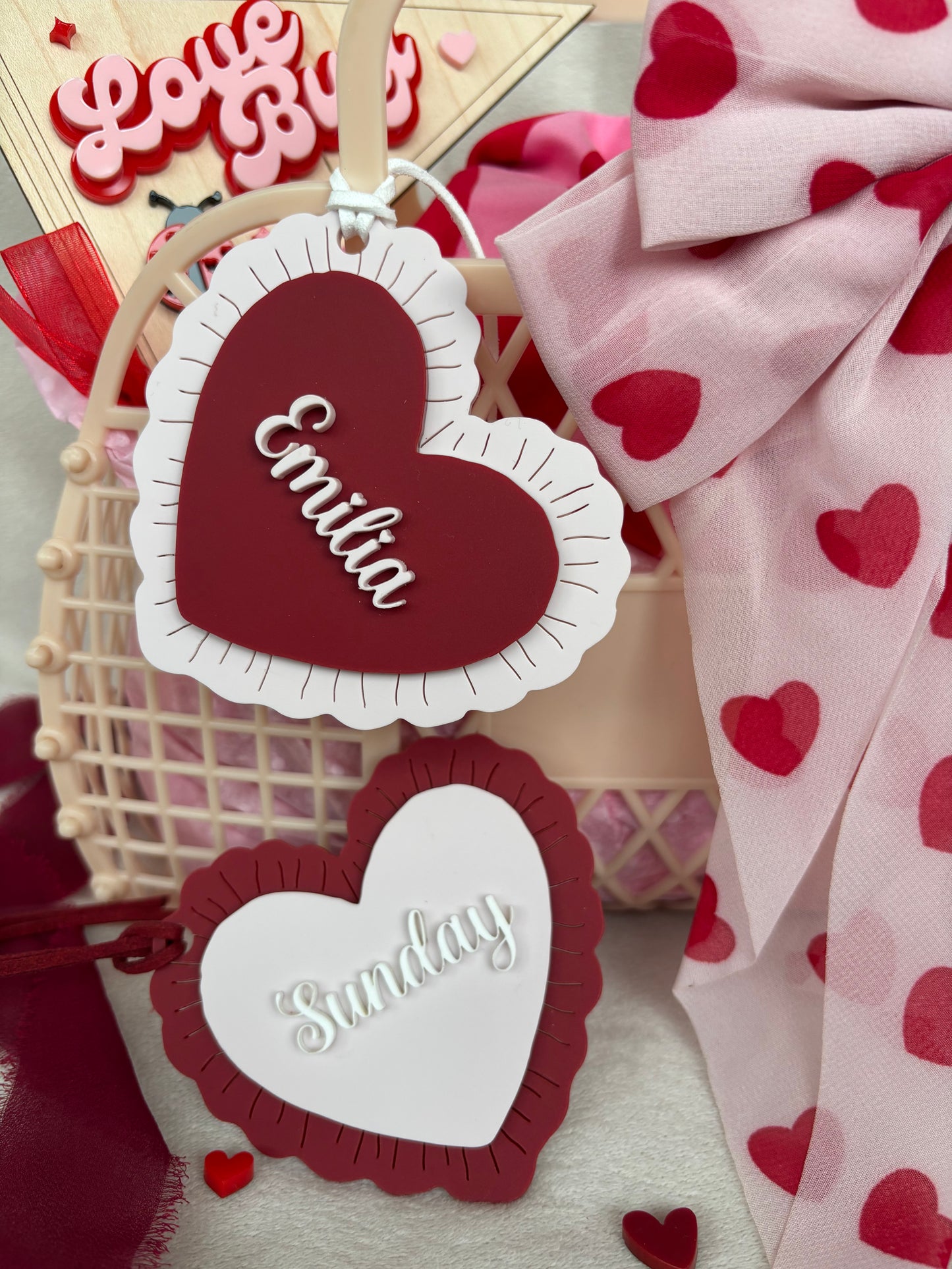 Ruffle Heart Tags