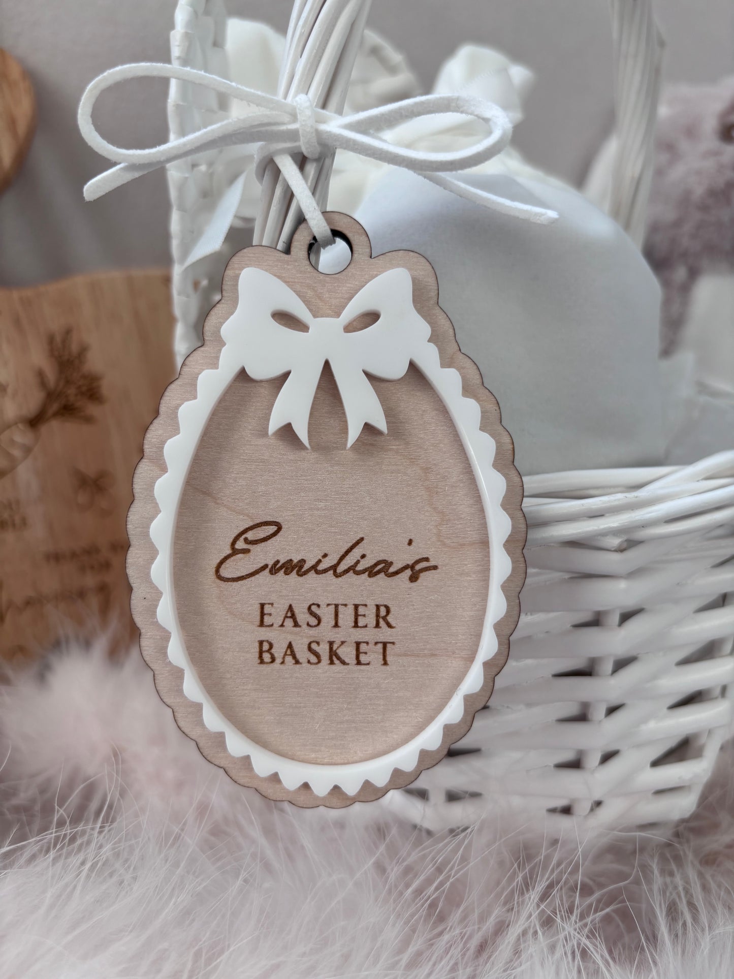 Personalised Easter Bow Basket Tag