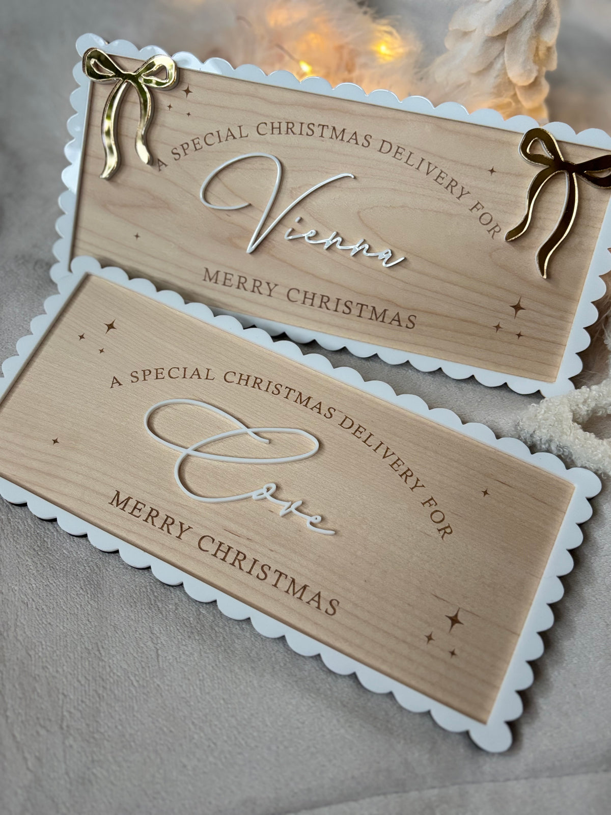 Christmas Eve Crate Scallop Plaques