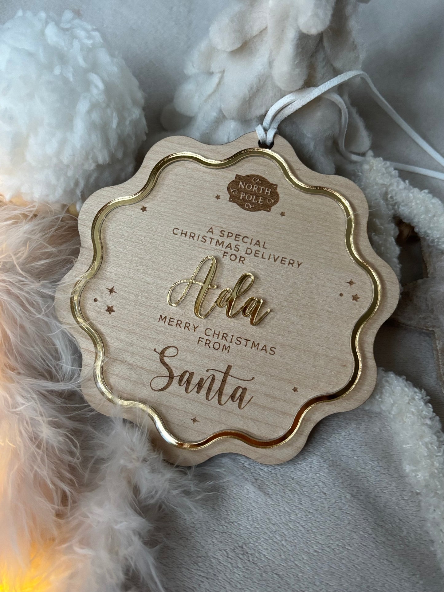 Special Delivery Santa Tag & Plaid Sack