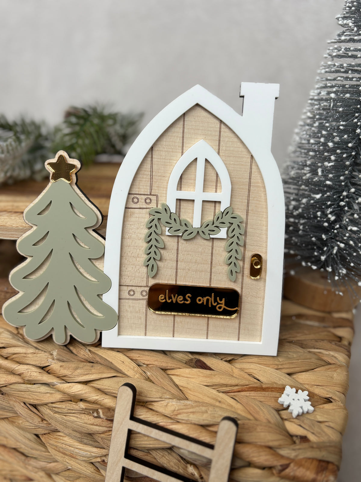 Personalised Magic Elf Door Christmas Shelf Sitter